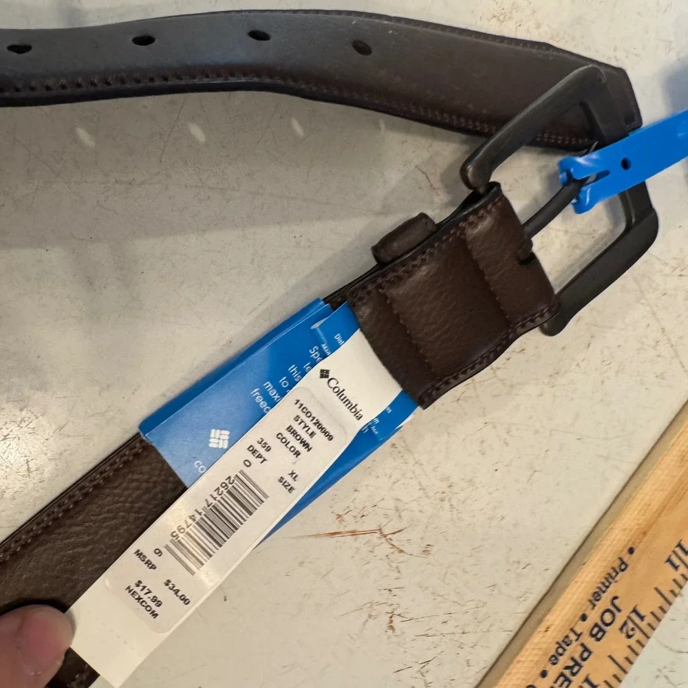 Columbia Active Stretch Belt Mens XL 42-44 Brown 11CO120009 Comfort Fit Rugged